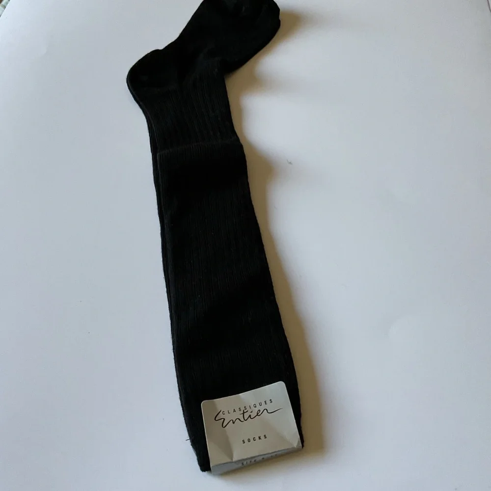 CLASSIQUES ENTIER WOMENS WOOL BLEND KNEE SOCKS BLACK OS NWT